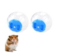 2PC Transparent Dwarf Hamster Exercise Ball,Plastic Gerbil Toy Ball Small,Small Animal Activity Toy Hamster Ball,Portable For Running,For Jogging,Sport,Gerbil Pet,Blue,Kiuiom