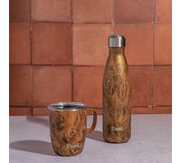 2pc Travel Mug and Bottle Set with Stainless Steel Water Bottle, 500ml and Travel Mug, 350ml, Teakwood S'well Brown One Size