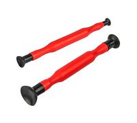 2pc Valve Lapping Tool Set With Suction Cups For Cylinder Engine Grinding, Red Handles Resistant To Grease And Oil, 20cm And 22cm Length