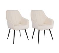 2PC Velvet Tub Accent Dining Chairs simpa Cream One Size