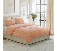 2PC Velvet Twin Quilt Set - 90x68 Inch Twin Bedspread and Matching Pillow Sham - Medium Weight Quilt Bedding Set for All Seasons - Ultra Soft Luxury Cotton Velvet Bedding by Lavish Home (Pink)