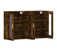 vidaXL Wall Mounted Cabinets Side Cabinet 2 pcs Smoked Oak Engineered Wood