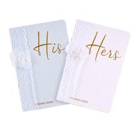 2pc Wedding Vow Books His and Hers for Wedding Day Essentials, Officiant Book for Wedding Ceremony, Wedding Keepsake Bridal Gift for Newly Couples, Valentines' gifts for Couples