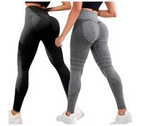 2PC Women Anti Cellulite Leggings 3D Compression Push-Up Opaque High Waist Slimming Scrunch Gym Yoga Running Legging Seamless Tummy Control Stretchy Yoga Pants