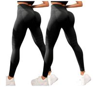 2PC Women Anti Cellulite Leggings 3D Compression Push-Up Opaque High Waist Slimming Scrunch Gym Yoga Running Legging Seamless Tummy Control Stretchy Yoga Pants