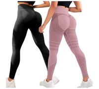 2PC Women Anti Cellulite Leggings 3D Compression Push-Up Opaque High Waist Slimming Scrunch Gym Yoga Running Legging Seamless Tummy Control Stretchy Yoga Pants