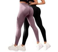 2PC Women Cellumove Leggings -Seamless High Waisted 3D Compression Shaping Booty Lifting Leggings Anti Cellulite Slimming Ruched Scrunch Bums Pants Ladies Buttery Soft Yoga Pants Gym Running Sports