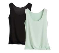 2Pc Women'S Camisoles & Vests Ice Vest For Women Solid Color Plain Cami Top Comfortable Cool Camisole Blouses Basic U-Neck Tank Shirt Lightweight Quick-Drying Summer Tops Breathable Undershirt
