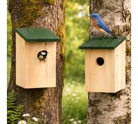 Natures Market BF017 Wooden Wood Small Wild Bird House Hanging Nesting Box