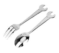 2pc Wrench Cutlery Spoon Fork Spanner Shape Camping Tableware Kitchen Tools Stainless Steel Dinnerware Cooking Accessories