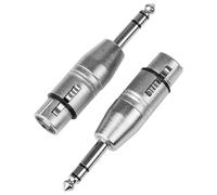 2PC XLR to Jack TRS Adapter, XLR Female to Jack Adapter 6.35mm 1/4 Inch TRS Male to XLRs Female Stereo Connector, 3 Pin Balanced Quarter 6.35mm TRS Male Plug Gender Changer for Mixer Speaker Amplifier