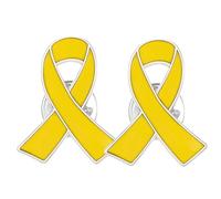 2pc Yellow Ribbon Pins Hostages Israel Bring Them Home Pin, Metal Cancer Ribbon Pin Hostage Brooch Reast Cancer Awareness Prevention Lapel Enamel Breast Cancer Awareness Accessories for Women