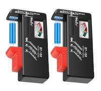 2Pcak kclkda Universal Battery Tester for All Batteries, 2025 Upgrade Compact Battery Checker for AA AAA C D 9V and 1.5V Button Cell, Household Battery Tester for Small Batteries, No Battery Required