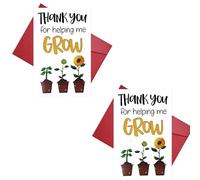2PCCS Heartfelt Thank You Card for Teachers - 12.5x17.6cm Appreciation & Leaving Gift for Educators, Teaching Assistants, Nursery Staff | "Thank You So Much" Greeting Card