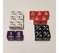 2PCG Dice Counter Set Compatible with Vs. System / 17 Unique Counters/Positive & Negative Counters, Wound Counters and Purple d6 for XP