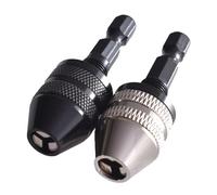 2pcs 0.3-3.6mm Keyless Drill Chuck Self-Tighten Electric Drill Bits Collet 1/4" Hex Shank Quick Change Converter