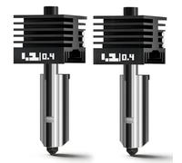 2Pcs 0.4MM Bamboo H2/P2S Hotend Kit for Bambu Lab P2S H2S H2C H2D 3D Printer, All-Metal 500℃ Extruder Hot End Print Head Replacement with Hardened Steel Nozzle,Heater Block,H2 Series 3D Printer Parts