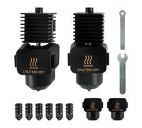 2PCS 0.4mm Hotend Kit Compatible with Bambu Lab A1/A1 Mini, 3D Printer Print Head Hot End Heating Block Kit with 2 wrenches, 2 Silicone Cover Sock and 6 Replacement Nozzles (0.2/0.4/0.6/0.8mm)