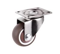 2PCS,1/1.25/1.5/2 Inch Furniture Casters Wheels Rubber Swivel Castor Trolley with brake(F,1.5 inch)