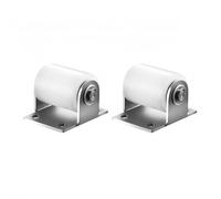2pcs 1-1/5" Slide Gate Guide Roller, 1" 25mm Dia. Nylon Rolling Gates Guider with Post Welded Bracket Sealed Ball Bearing Roller Assembly
