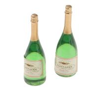 2pcs 1/12 Scale Dollhouse Miniature Bottles, Glass Champagne Bottle Models for Realistic Kitchen, Bar, Dining Room Decor