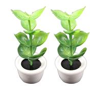 2pcs 1:12 Scale Dollhouse Miniatures Green Plant Tree Plants Model Decor