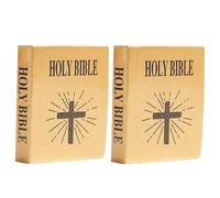 2Pcs 1/12 Scale Mini Bible Book Replica - Realistic Dollhouse Library Accessories for Bookshelf and Bedroom Scenes | Collectible Miniature Books for Dollhouse Furniture and Decor