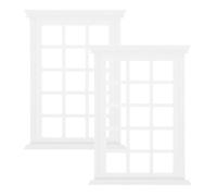 2pcs 1:12 Scale Miniature Dollhouse Windows Large 15-grid Realistic Simulation Wooden Frame for Diy Crafts and Home Decor