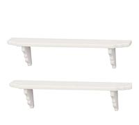 2Pcs 1:12 Scale White Dollhouse Wall Shelf, Miniature Storage Shelf for Kitchen Scene Decor Accessories