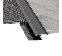 2pcs 1.1inch Wide Aluminum Cuttable Carpet Edge Protector, Door/Carpet/Tile/Threshold Reducer for Home Office Hotel(Black)