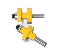 2PCs 1/2" 12.7MM 12MM 8MM Shank Milling Cutter Wood Carving Large Tongue & Groove Joint Assembly Router Bit Set 42mm Stock(03)
