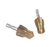 2Pcs 1/2" 3/4" Pipe Reaming Step Drill Bits Set 1/4" Hexagonal Shank For Fast Plumbing Repairs And Fittings Installation Pipe Lifting Drill Bits
