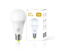(2pcs) 1/2/3Pcs 7W E27 WiFi Smart Light Bulb Dimmable APP Voice Control LED Lighting Bulb Smartphone Control Multicolor Changing Lights Bulbs Home Decor