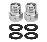 2PCS 1/2 Inch Female to Male Thread Check Valve with Washer, Stainless Steel One-Way Valve Backflow Preventer for Water Heater and Toilet Water Pipes Plumbing