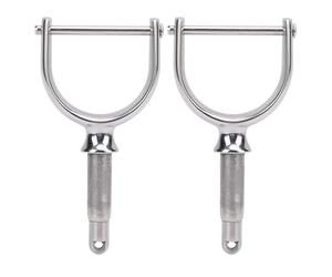 2PCS 1/2 Inch Oarlocks, Polished Stainless Steel Side Mount Rowlocks for Small Boats, Canoe Kayak Dinghy Oarlock with U - Cup Design, No - Drill Installation for Marine Use Durability