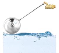 2PCS 1/2" Stainless Steel Float Ball Valve, DN15 Automatic Floating Ball Valve Switch for Stock Pool Water Tower Tank Level Control, Water Trough Brass Valve
