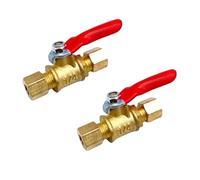 2Pcs 1/4 Compression Shut Off Valves,1/4" Compression x 1/4" Compression Brass Mini Ball Valve for Water Line Connection