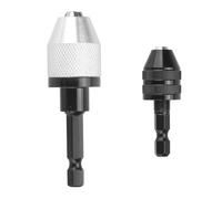 2Pcs 1/4-inch Hex Shank Quick Release Drill Chuck Extension Bar Chuck Adapter for Nuts Drill and Handheld Driver