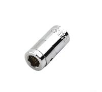 2pcs 1/4 Inch Square Drive to 1/4 Inch Hex Socket Bits Converter, Chrome Vanadium Steel Screwdriver Bit Adapter for Driver, Step Drill and Chamfer Conversion, Polished Chrome-Plated Finish