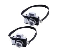 2Pcs 1:4 Scale Mini Camera Prop Ornament Vintage Camera Model, Miniature Digital Camera Mini Decoration Accessories Photography Props Ornament(Style 2)