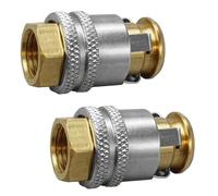2PCS 1/4FNPT Lock On Air Chuck - Brass Closed Flow Tire Chuck - Heavy Duty Tire Air Chuck for Tire Inflator Gauge & Air Compressor Quick Connector (Push)
