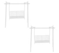2pcs 1:50 Scale Miniature Hanging Swing Chairs White Diy Dollhouse Furniture Fairy Garden Ornament Sand Table Accessories