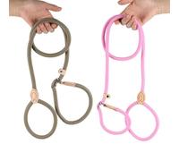 2Pcs 1.5M Slip Lead For Dogs Durable Adjustable Slip On Easily No Collar Required Or Harness Needed for Small Medium Large Dogs and Cats