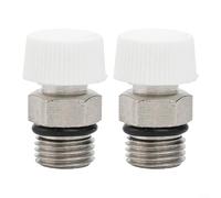 2pcs 1/8 for bsp Male Thread Radiator Air Vent Valve, Nickel Plated Brass Manual Bleeder for Home Heating, Nylon Insert, Simple Screw Installation Tool Included(1/4)