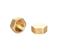 2PCS 1/8 inch 1/4 inch 3/8 inch 1/2 inch 3/4 inch Female Thread Brass Tube Hexagon Head Brass end Cap Fittings(G3/8)