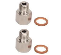 2Pcs 1/8in NPT Female Thread to M10X1.0 Male Thread Pressure Gauge Sender Adapter with Washer,Temperature Sensor Adapter,Universal Auto Replacement Parts