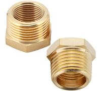 2pcs 1" NPT Male x 3/4" NPT Female Brass Reducer Hex Bushing Threaded Fitting Adapter by CX WONDERLAND