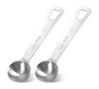 2Pcs 1 Teaspoon(1 Tsp | 1/3 Tbsp | 5 Ml | 5 Cc | 1/6 Oz) Measuring Spoons Stainless Steel Single Measuring Spoon Long Handle Scoop for Measuring Coffee Pet Food Grains Protein Spices Dry Goods -Silver