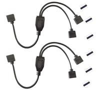 2pcs 1 to 2 Ports RGBW LED Strip Splitter 5-Pin LED Tape Splitter Cable LED Ribbon Connector LED Band Y Splitter for SMD 5050 RGBW LED Strip LED Rope Light -30cm/ 12in Long, Black