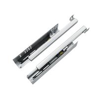 2pcs 10"-20" Under Mount Drawer Slide Rails Soft Close 2 Section Hidden Rail Tracks 25KG Runner Hydraulic Damper Buffer for Drawer(250mm)